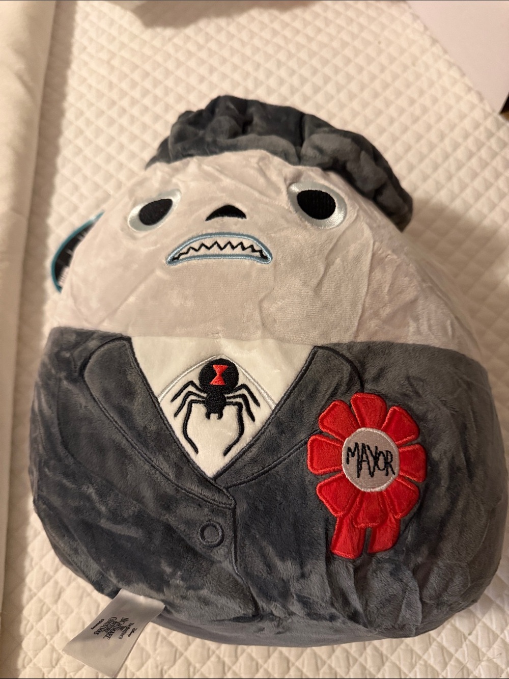 Squishmallows Gray Mayor Plush with Red Rosette